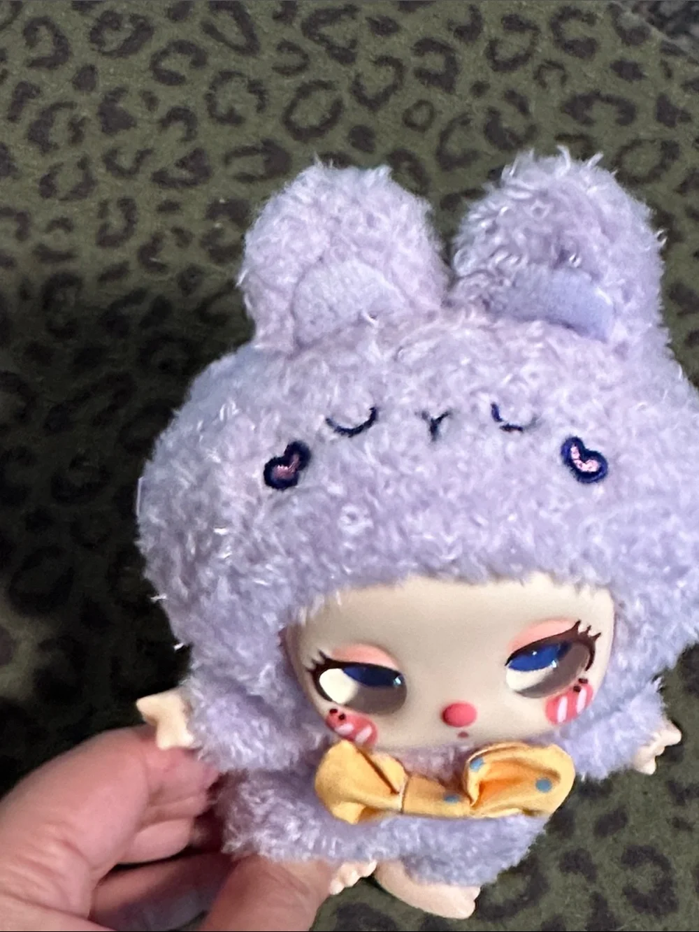 Lilac Plush Doll with Gold Bow - Collectible Kids Toy